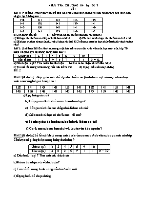 Bộ đề kiểm tra Chương III - Môn Đại số Lớp 7